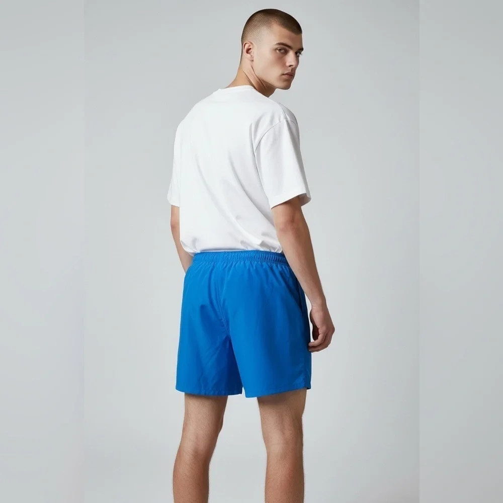 Nike royal blue polyester Men’s  swim trunks Large pockets elastic waist string